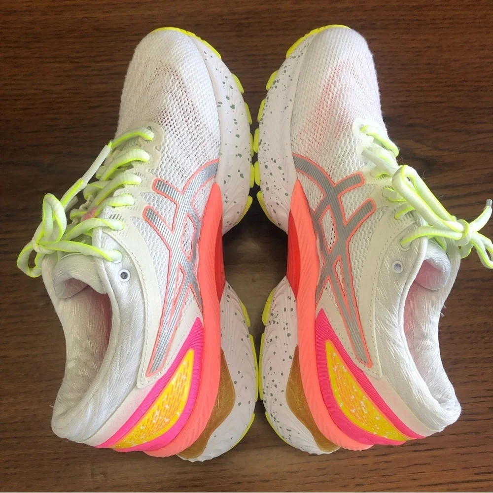 Asics Gel-Nimbus 22 Girl’s White/Pink Sneakers Size 5 - Picture 10 of 13